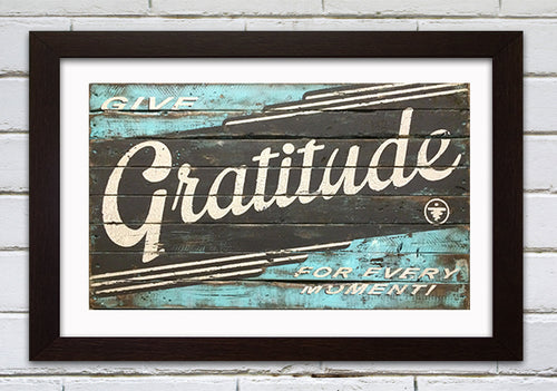 GRATITUDE BLUE AND BROWN LARGE FORMAT PRINT