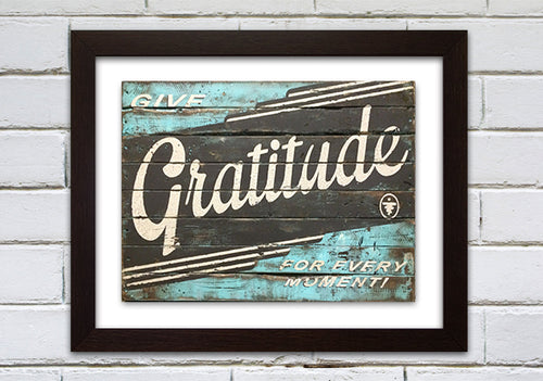 GRATITUDE BLUE AND BROWN MEDIUM PRINT