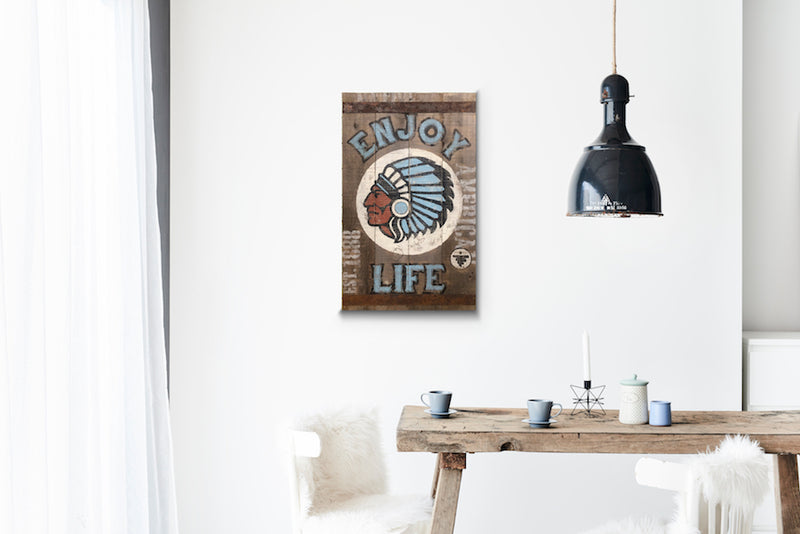 Enjoy Life Greywood Wood Sign Print